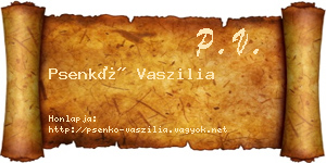 Psenkó Vaszilia névjegykártya