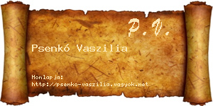 Psenkó Vaszilia névjegykártya
