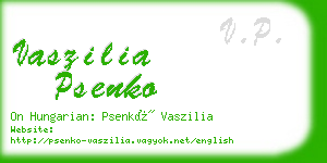 vaszilia psenko business card